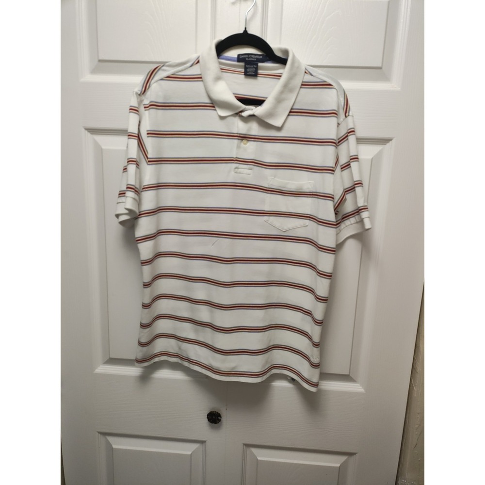 Daniel Cremieux Classics Large Tailored To Fit Two Button Placket Polo Shirt